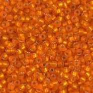 Miyuki seed beads 11/0 - Matted silver lined orange 11-8F